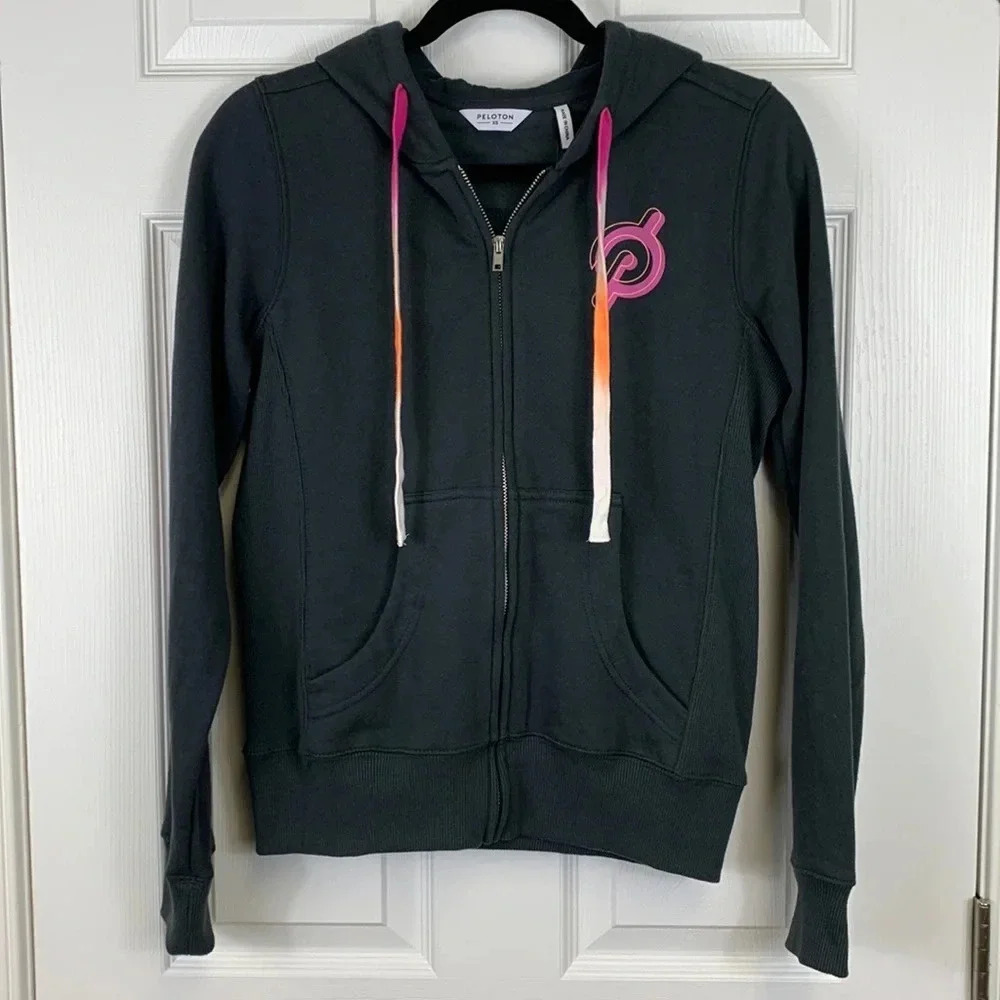 NWT Peloton black ultimate fleece zip up hoodie sz xs